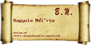 Bagyula Márta névjegykártya