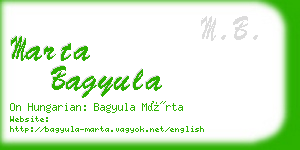 marta bagyula business card